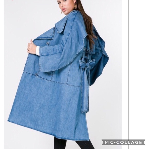 SALE!! HP!!! Denim Midi Coat - Picture 8 of 8